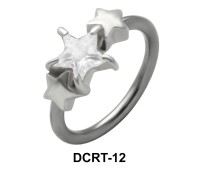 10 mm. Triple X Stone Set Belly Piercing Closure Ring DCRT-12